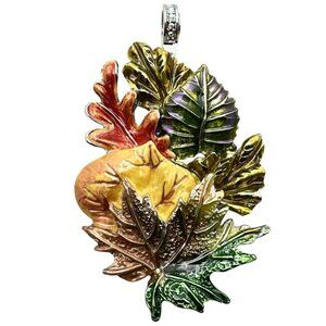Kirks Folly Womens Crystal Magnetic Enhancer Pendant Fall Leaves